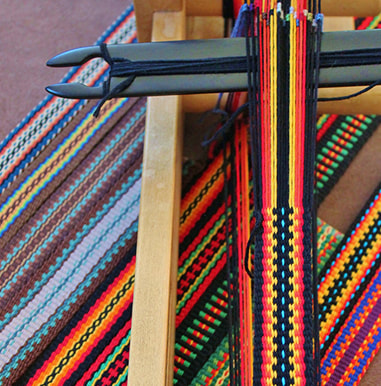 weaving on an inkle loom
